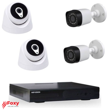 KIT DE SURVEILLANCE MIPVISION XDVR + 2 CAMERAS EXTERNES + 2 CAMERAS INTERNES 2MP