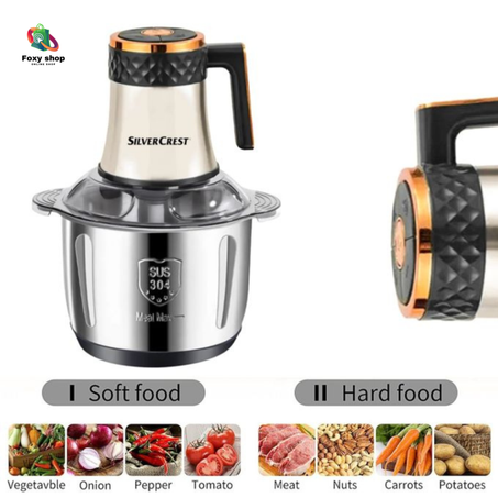 Silver Crest Hachoir Electrique - 950W - Bol En Inox - 3 Litre