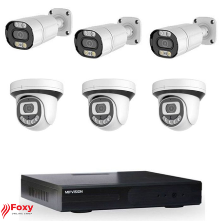 KIT DE SURVEILLANCE MIPVISION XDVR + 3 CAMÉRAS EXTERNES + 3 CAMÉRAS INTERNES 5MP
