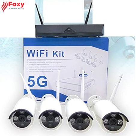 Kit de vidéosurveillance sans Fil Full HD 8 canaux WiFi à Distance IP 5G DVR NVR LAN