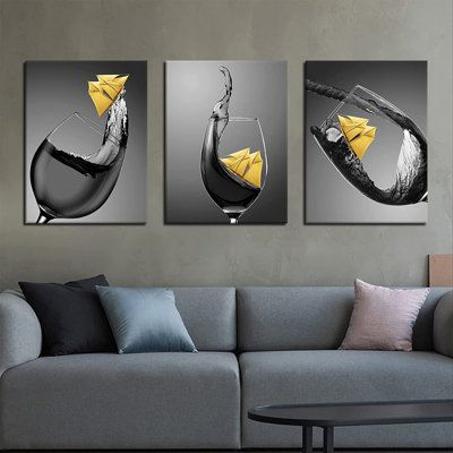 3 Tableaux -art abstrait géométrique