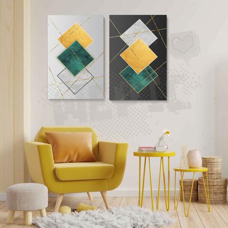 2 Tableaux -art abstrait géométrique-