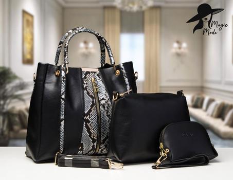 Pack Sac à Main 3 Pcs Pour Femme Snake