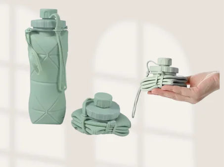 Bouteille d'eau pliable en silicone portable pour l'extérieur