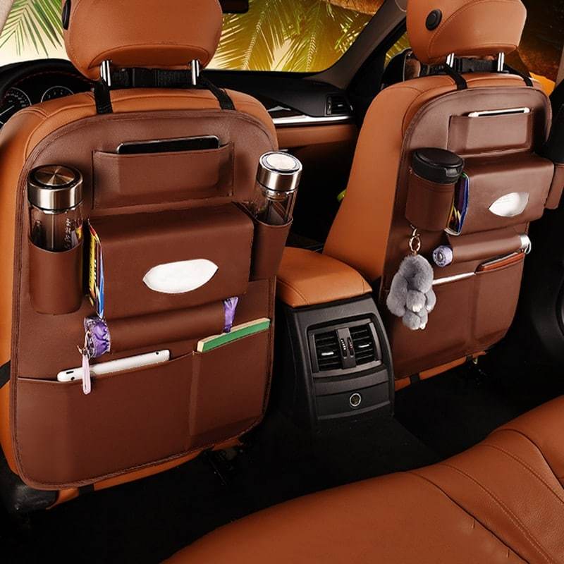 sac de rangement multifonctionnel sac de rangement réfrigéré pour voyage extérieur SUV à isolation multi-poches QJKJ sac de rangement dorsal pour siège de voiture 