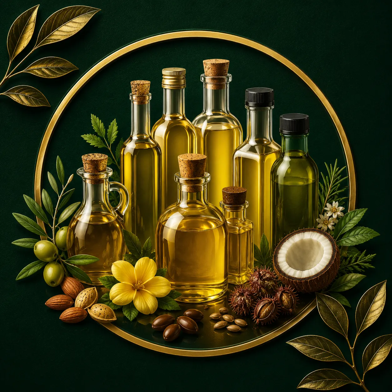 Un assortiment d'huiles زيوت متنوعة