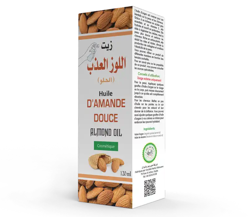 زيت اللوز الحلو الطبيعي 120 ملHuile d'amande douce
