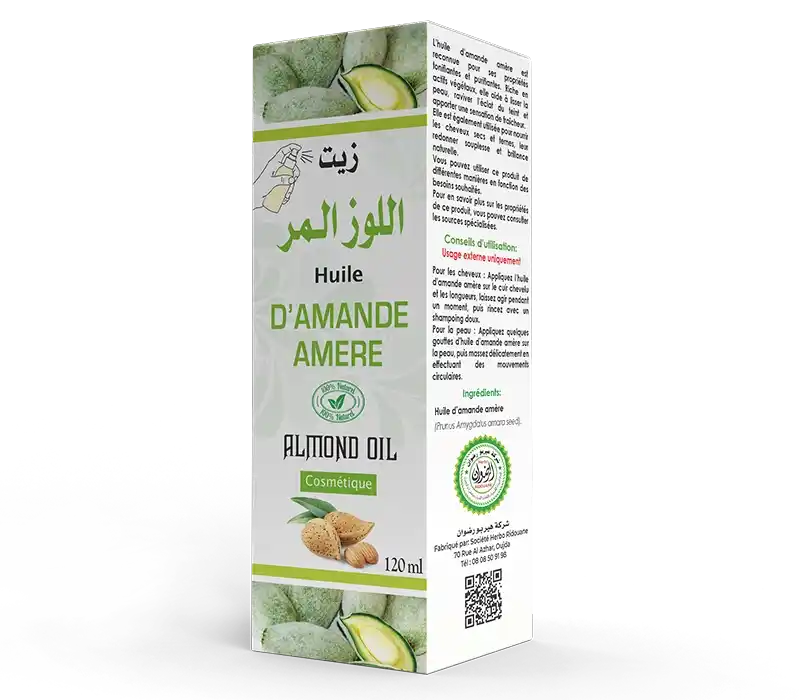 زيت اللوز المر الطبيعي  120 مل Huile d’amande amère