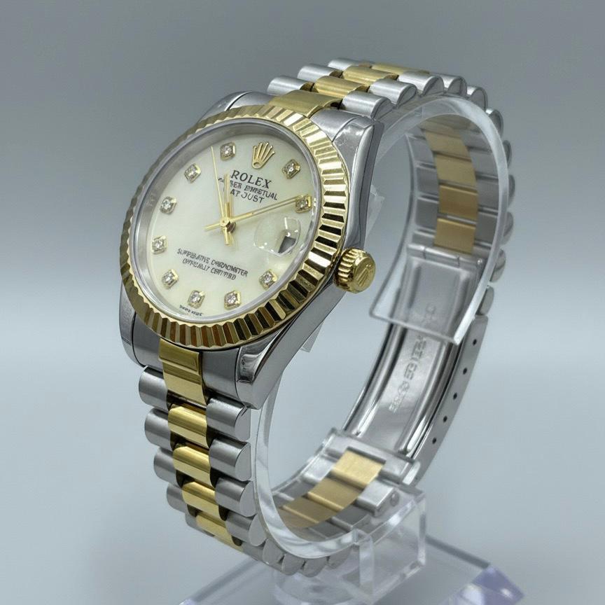 Montre Rolex DateJust Beige/Gold + Coffret