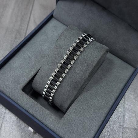 Bracelet Billionaire simple gris/noir