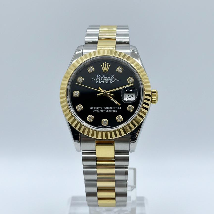 Montre Rolex DateJust Noir/Gold + Coffret