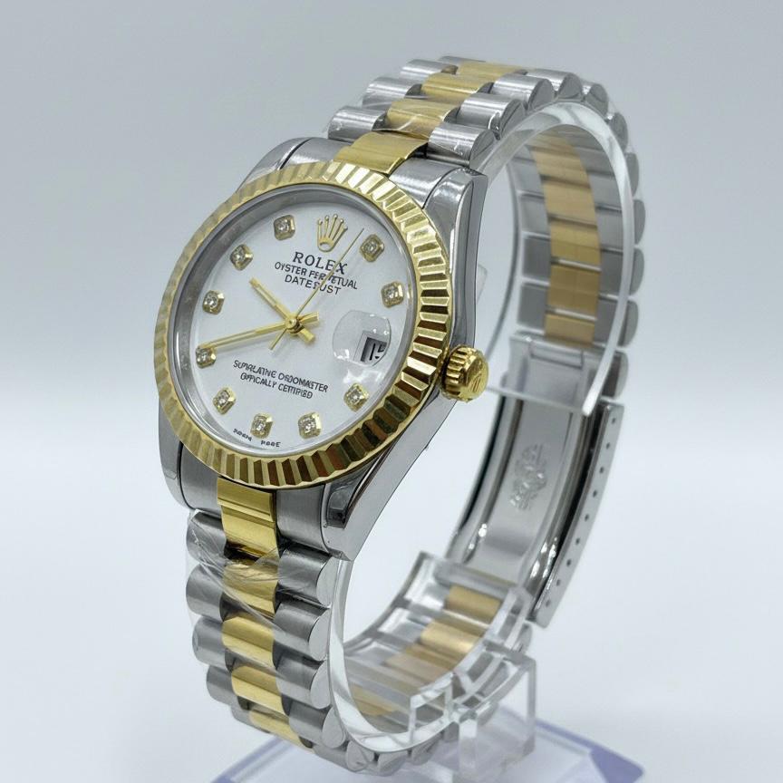 Montre Rolex DateJust Blanc/Gold