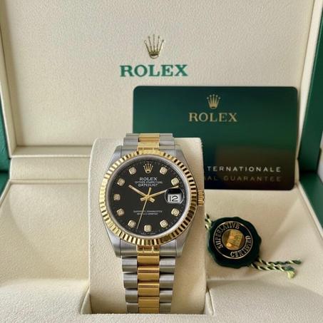 Montre Rolex DateJust Noir/Gold + Coffret