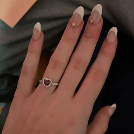 Bague Pandora rouge argent 925