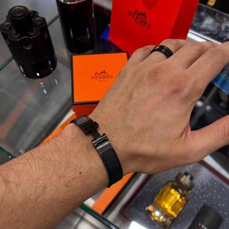 Bracelet Hermès Black + packaging Hermès
