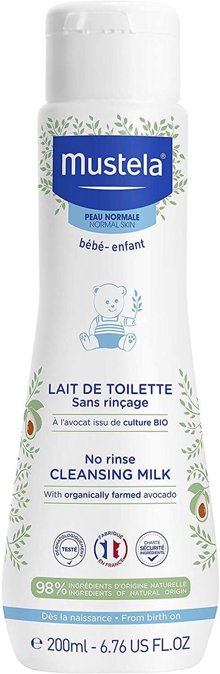 Lait de toilette mustela 200 ML pour la peau normal /حليب منظف بدون شطف للبشرة العادية من موستيلا - 200 مل