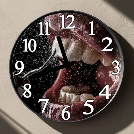 Horloge Murale Argentée – Idéale pour Cabinet Dentaire