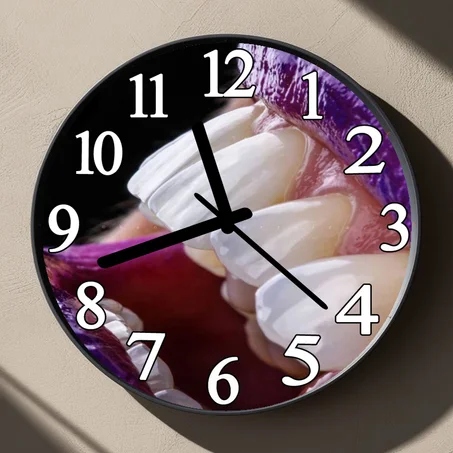 Horloge Murale Argentée – Idéale pour Cabinet Dentaire