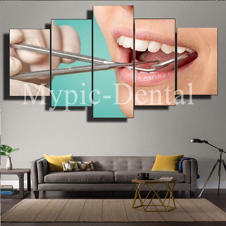 Tableau Décoratif de 5 pièces, Décoration pour clinique dentaire et laboratoire dentaire