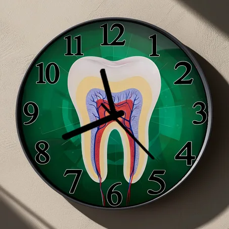 Horloge Murale Argentée – Idéale pour Cabinet Dentaire