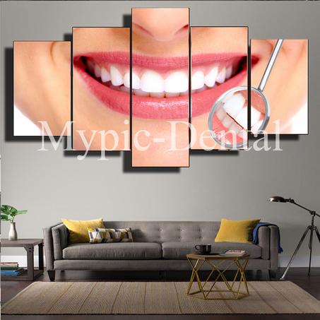 Tableau Décoratif de 5 pièces, Décoration pour clinique dentaire et laboratoire dentaire