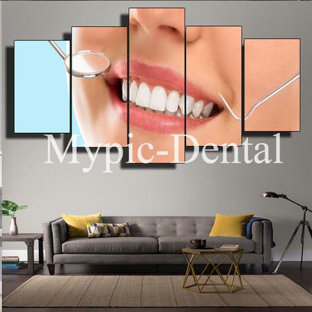 Tableau Décoratif de 5 pièces, Décoration pour clinique dentaire et laboratoire dentaire