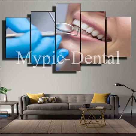 Tableau Décoratif de 5 pièces, Décoration pour clinique dentaire et laboratoire dentaire