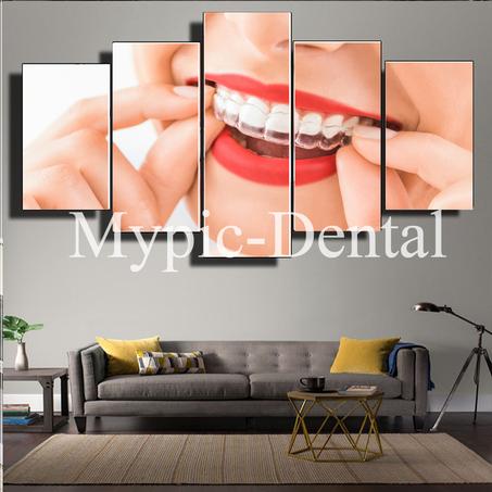 Tableau Décoratif de 5 pièces, Décoration pour clinique dentaire et laboratoire dentaire