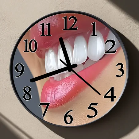 Horloge Murale Argentée – Idéale pour Cabinet Dentaire