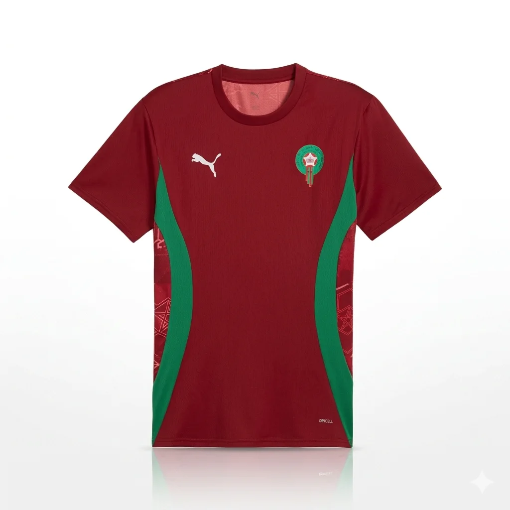 ارتدِ ألوان الوطن بكل فخر! قميص المنتخب الوطني المغربي المتميز بتصميم عصري وجودة عالية 🇲🇦⚽
