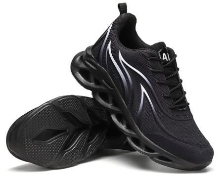 أحذية الجري العصرية للرجال أحذية رياضية مطبوعة باللهب منسوجة رياضية رياضية مبطنة وأحذية الركض خفيفة الوزن