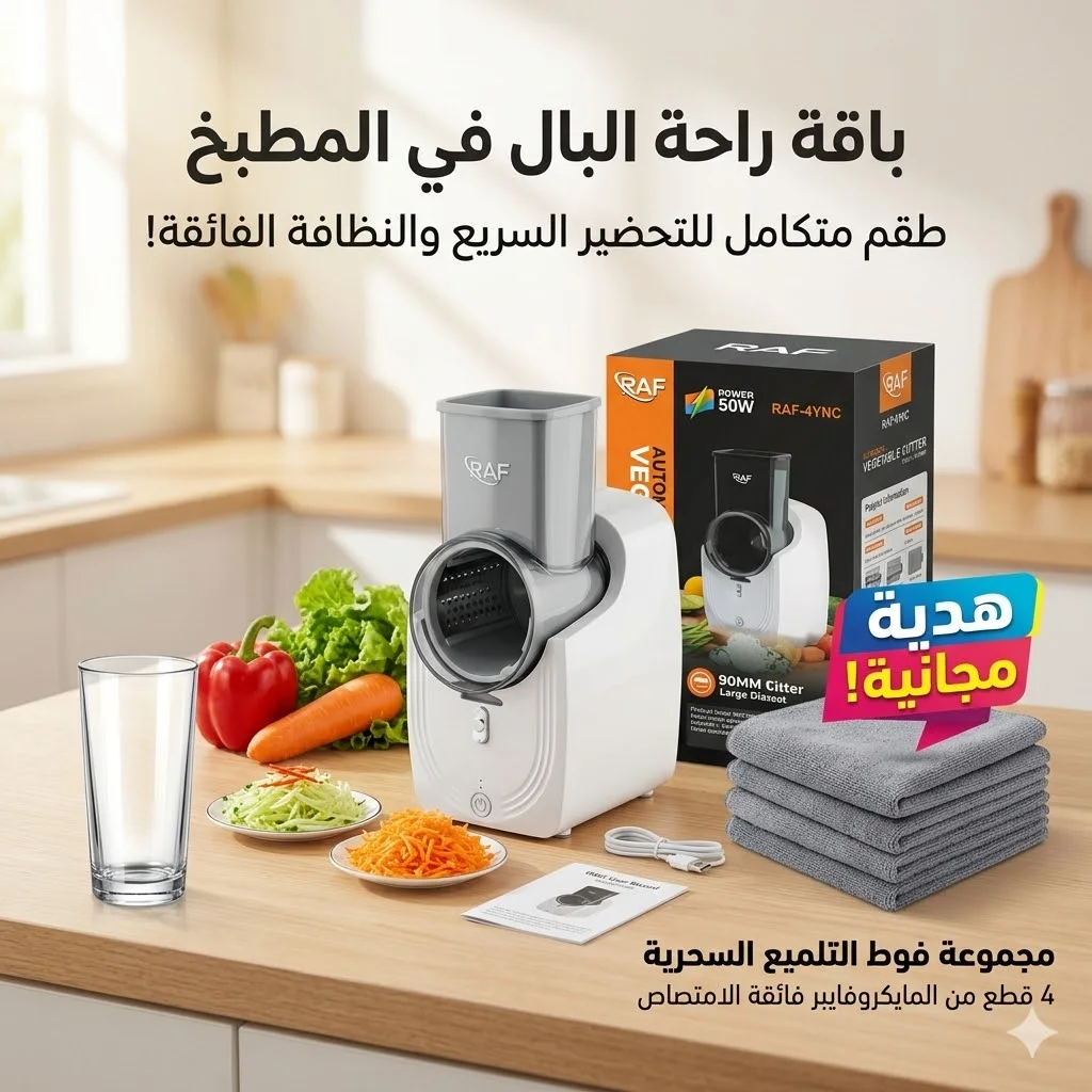 عرض راحة البال في المطبخ قطاعة الخضار الأوتوماتيكية ( مجموعة فوط التلميع السحرية هدية!)