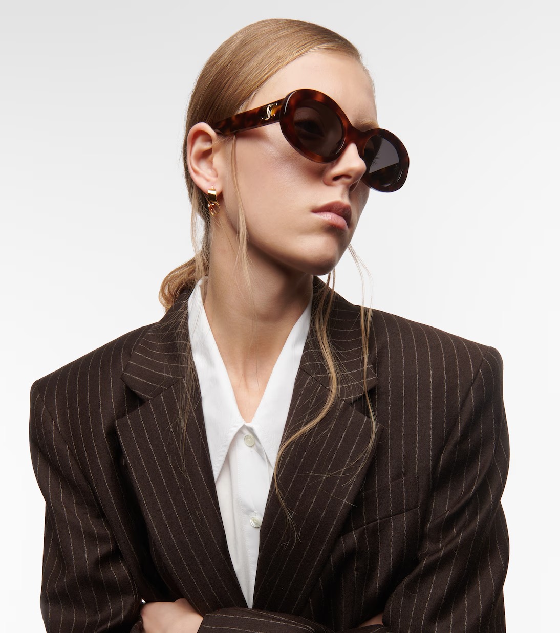 Triomphe 01 oval sunglasses brown