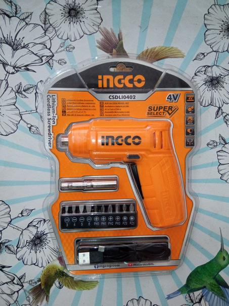 مفك  لاسلكي كهربائي  + 10 رؤوس