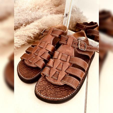 Sandale artisanale en cuir véritable 100% naturel fait main