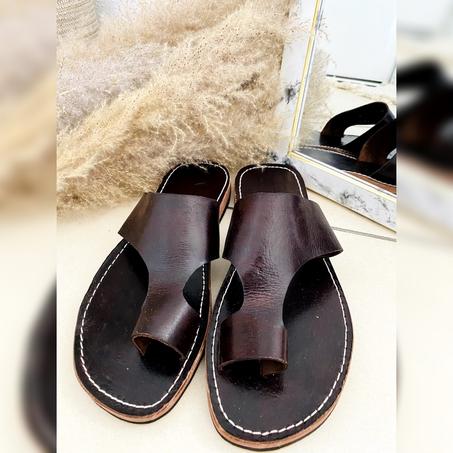 Sandale artisanale en cuir véritable 100% naturel fait main