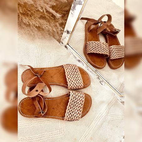 Sandale artisanale en cuir véritable 100% naturel fait main