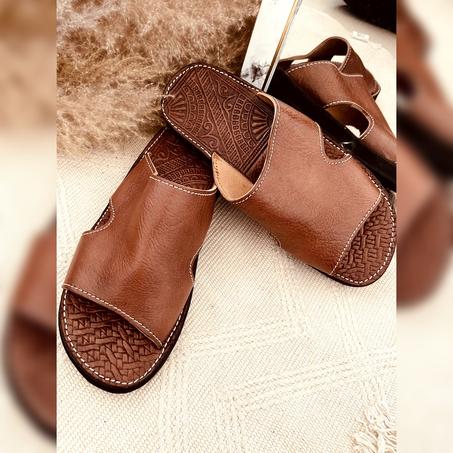 Sandale artisanale en cuir véritable 100% naturel fait main
