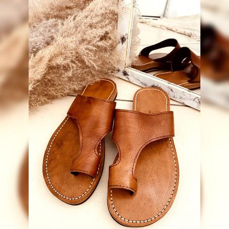 Sandale artisanale en cuir véritable 100% naturel fait main