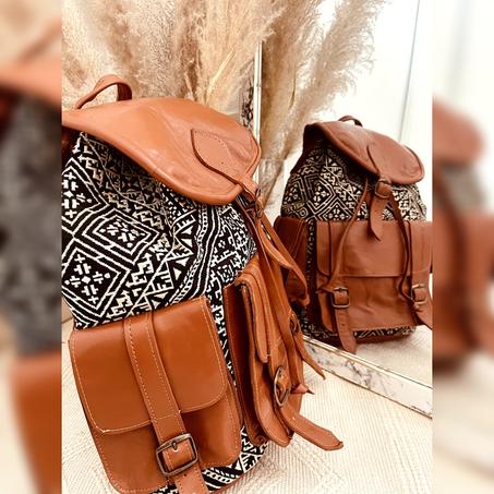 Sac à dos en cuir véritable Marron 100% fait main haute qualité