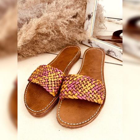 Sandale artisanale en cuir véritable 100% naturel fait main