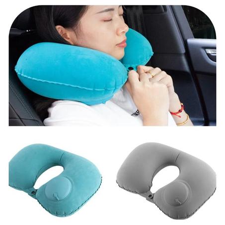 وسادة للرقبة على شكل حرف U للسفر قابلة للنفخ