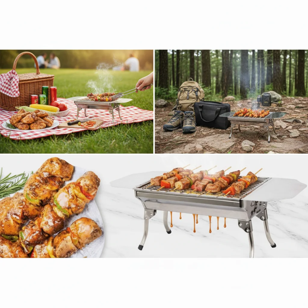 شواية فحم قابلة للطي