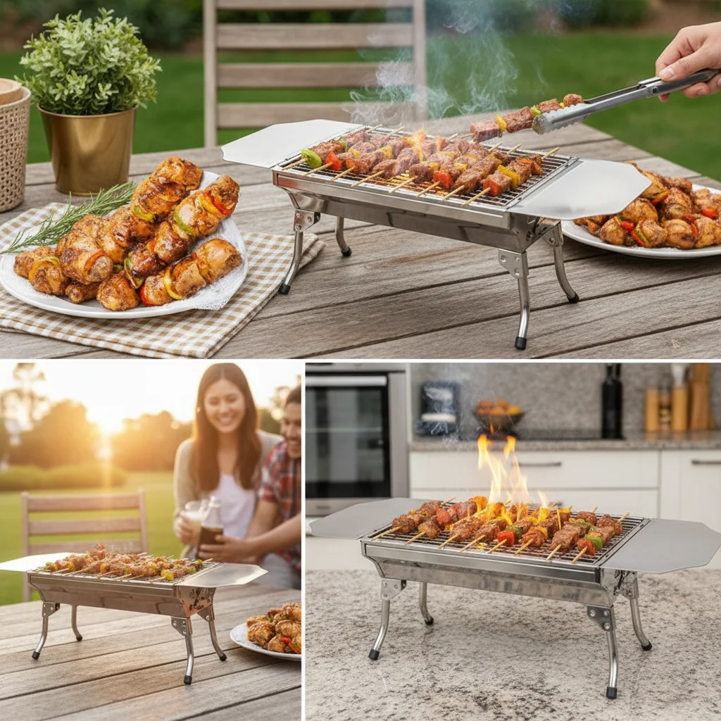 شواية فحم قابلة للطي