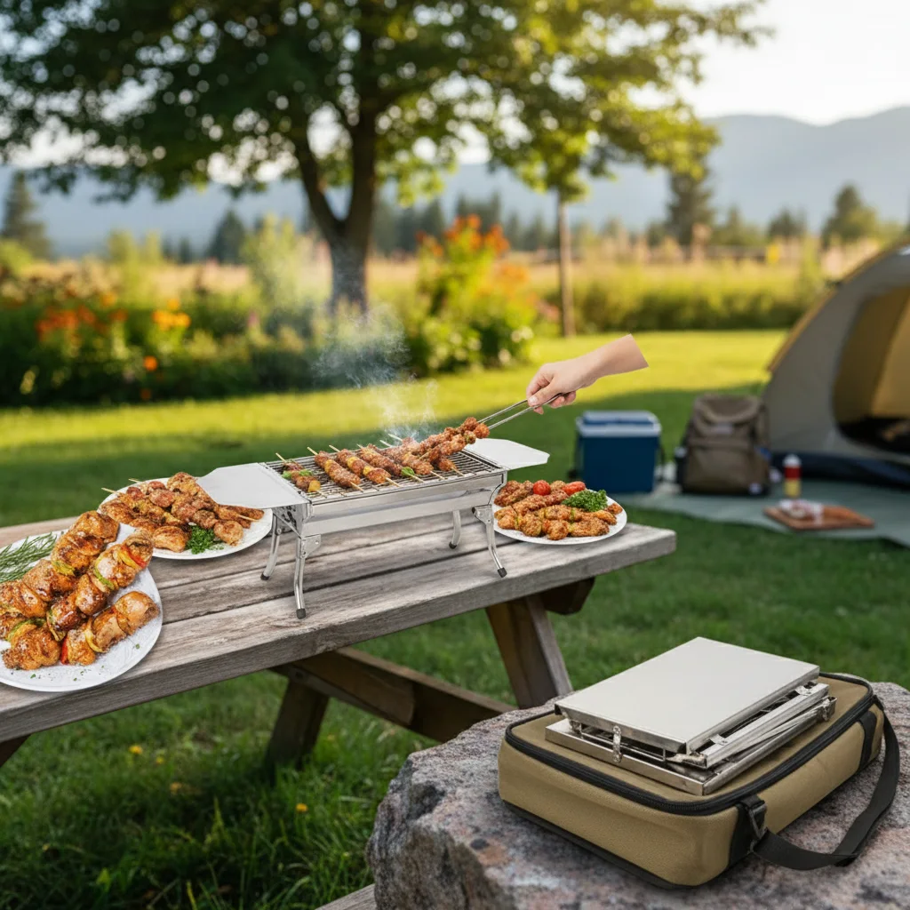 شواية فحم قابلة للطي