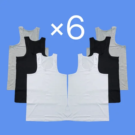 Pack 6 débardeurs Coton 100%