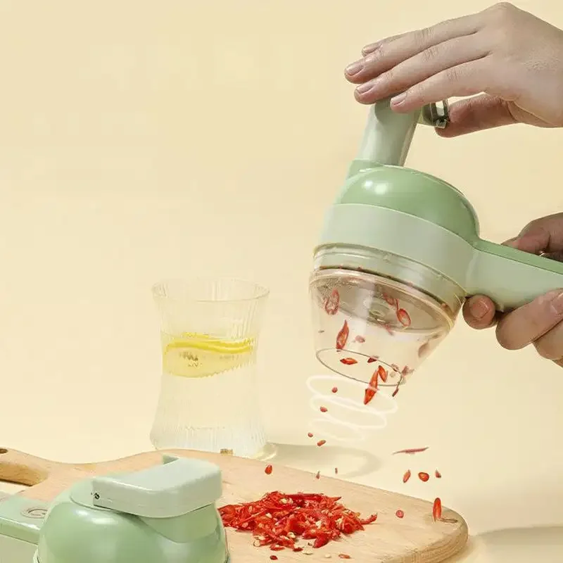 Ensemble de coupe-légumes électrique portable 4 en 1 Type C Charge hachoir à légumes robot culinaire sans fil