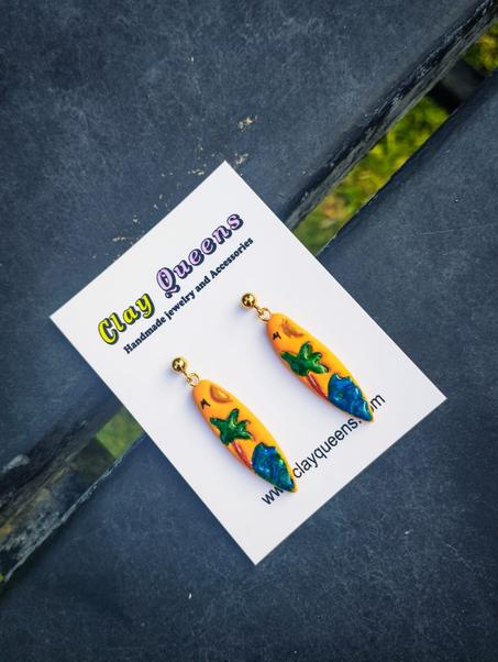 Surf board earrings