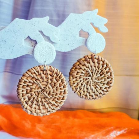 Rattan earrings
