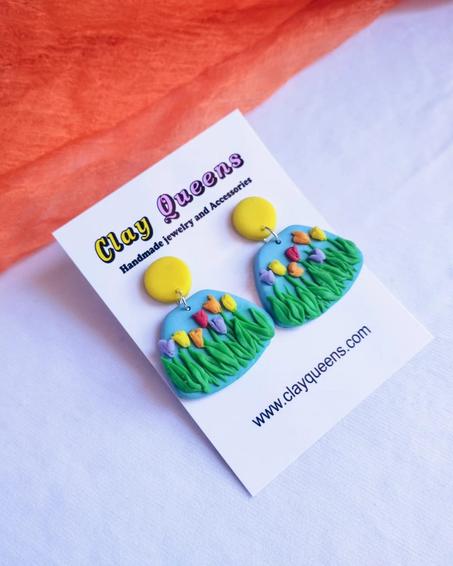Tulip garden earrings